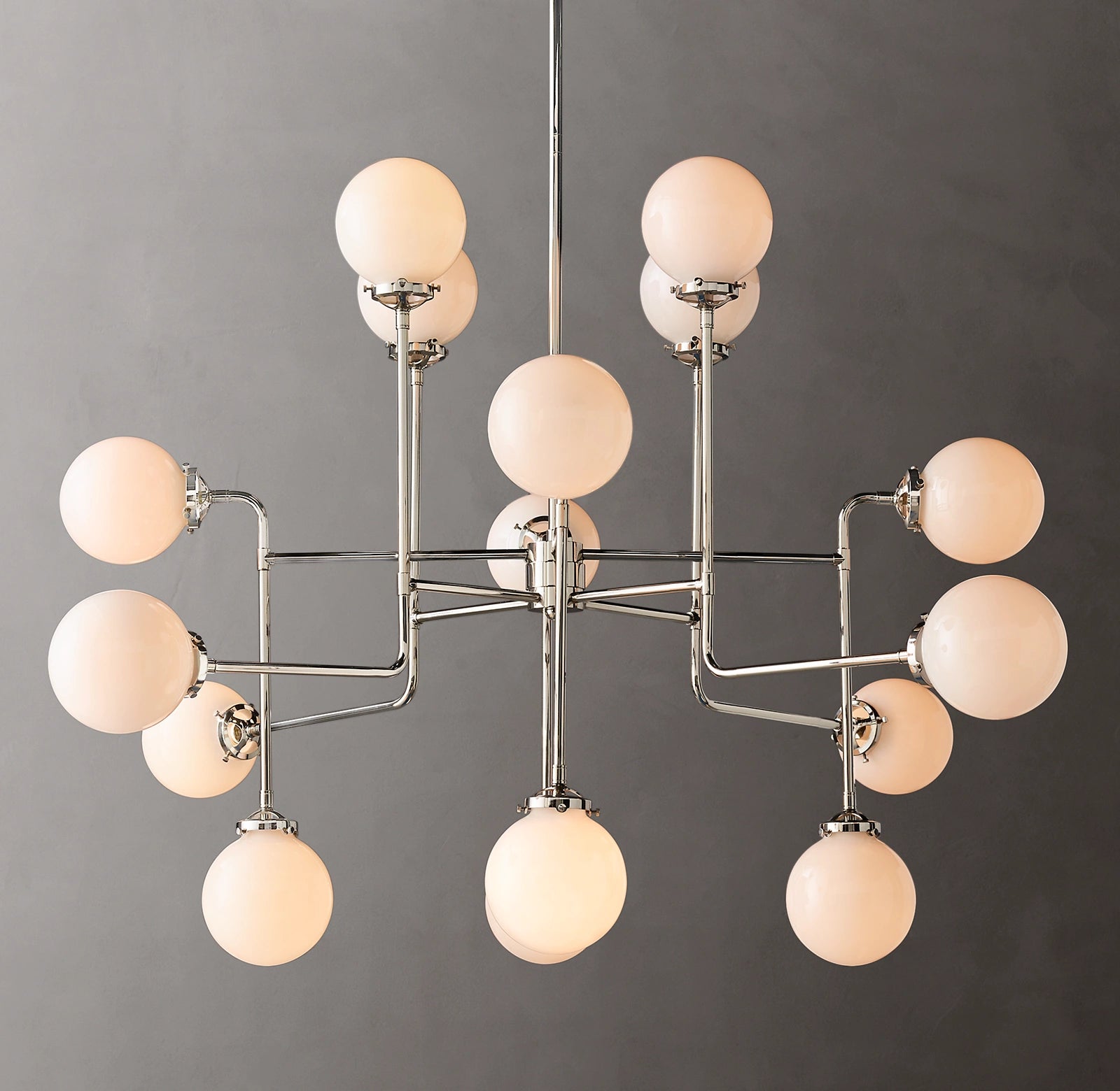 WOMO Milk Glass Sputnik Globe Chandelier - Bistro