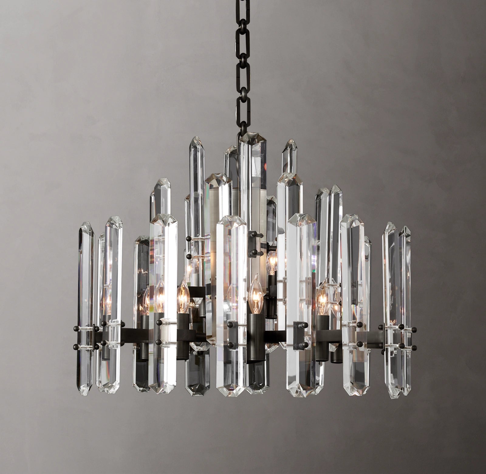 WOMO Crystal Prism Round Chandelier - Bonnington