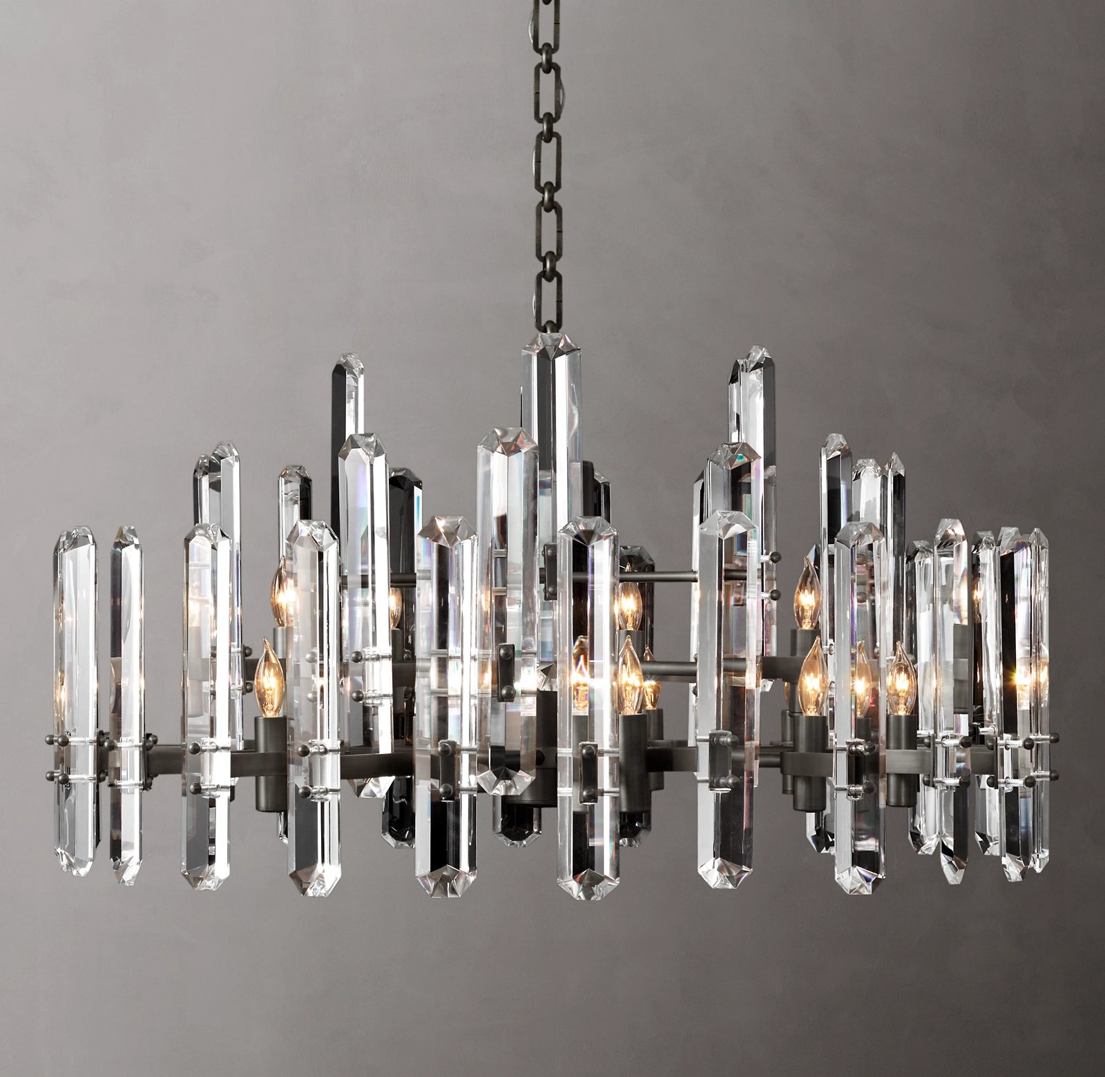 WOMO Crystal Prism Round Chandelier - Bonnington