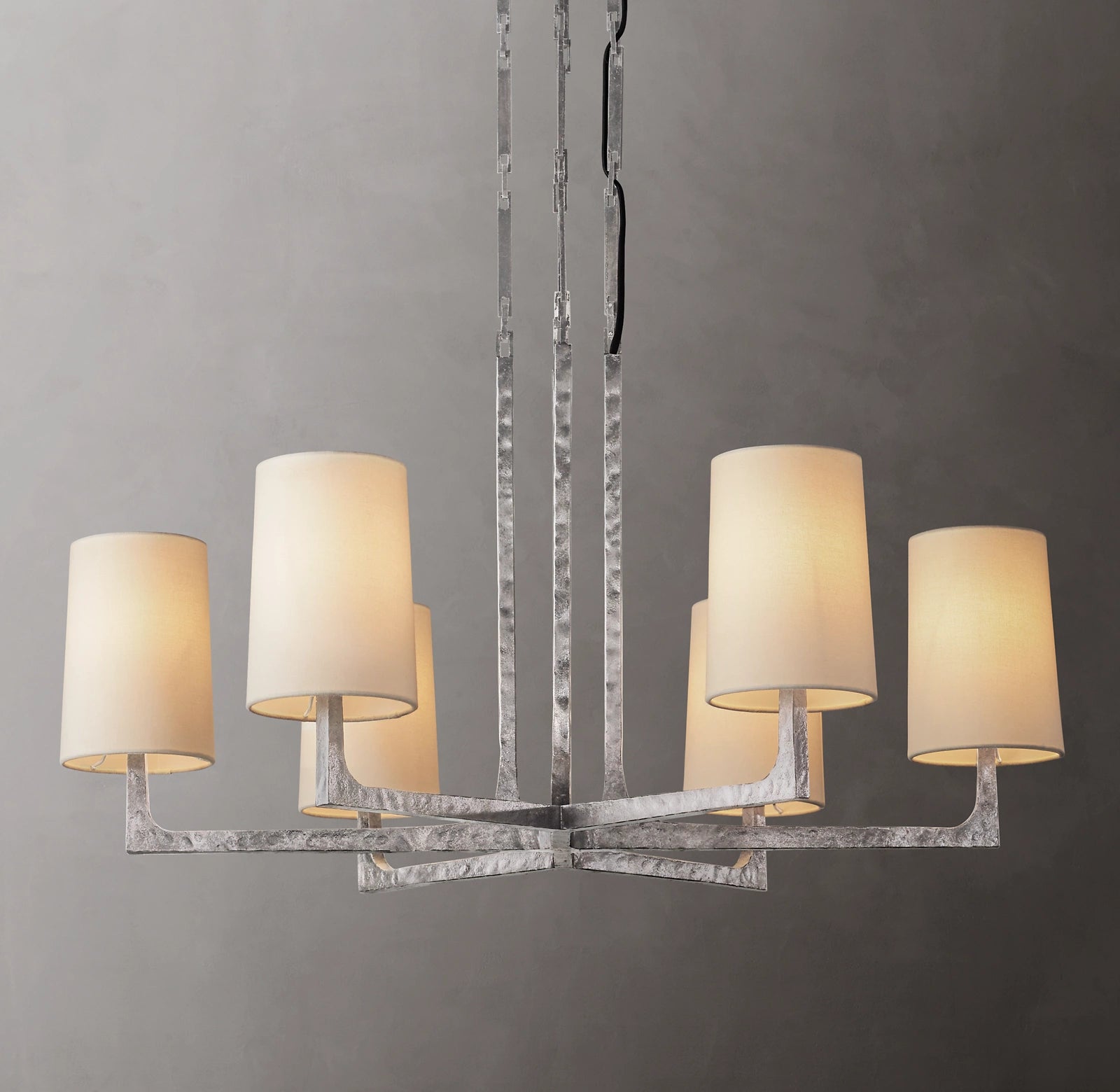WOMO Hammered Metal Arm Shaded Chandelier – Wright