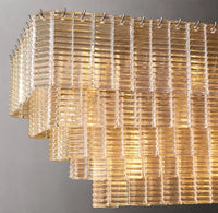 WOMO Ribbed Glass Rectangular Chandelier - Sirene