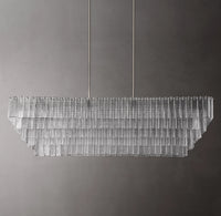 WOMO Ribbed Glass Rectangular Chandelier - Sirene