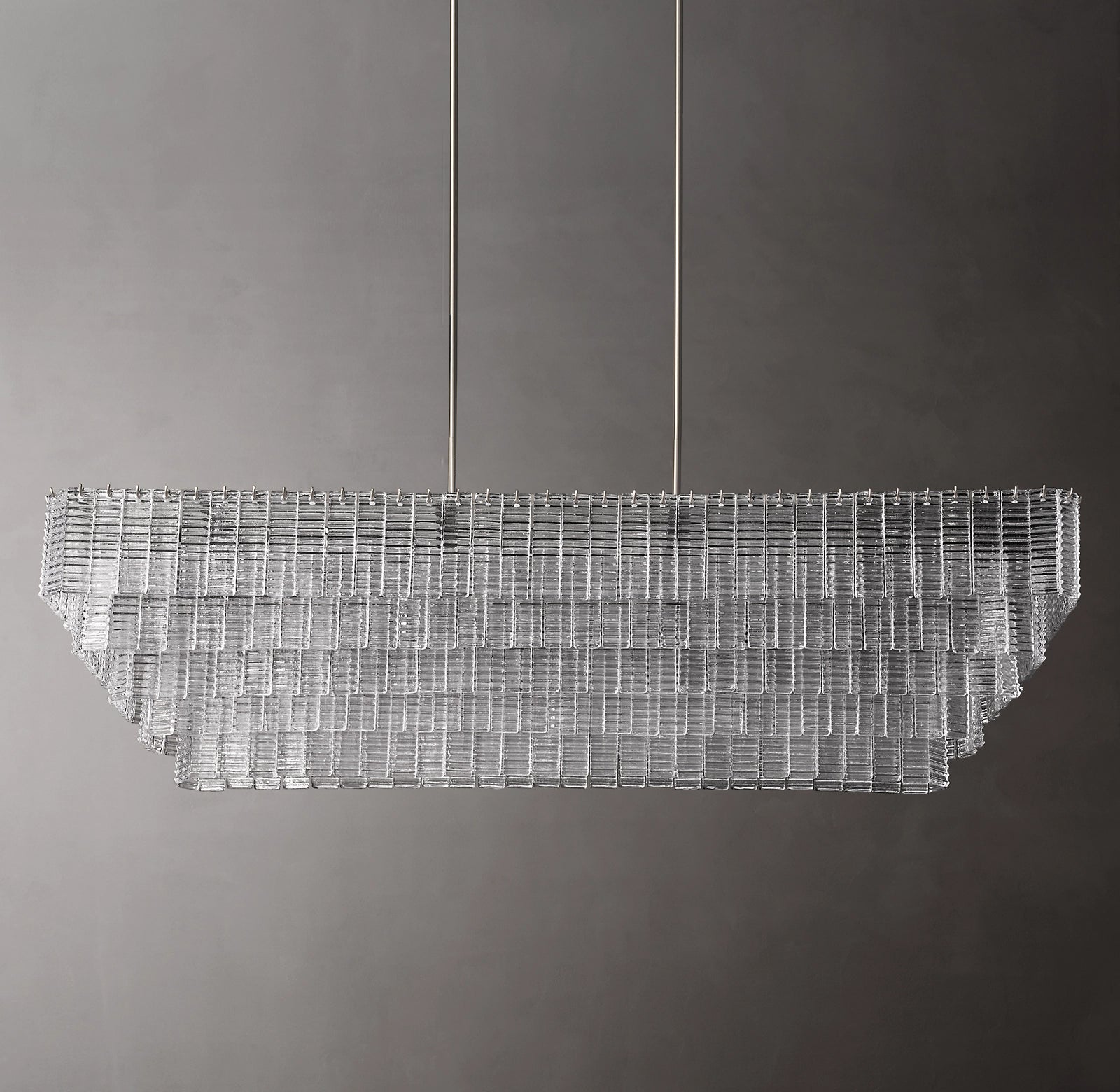WOMO Ribbed Glass Rectangular Chandelier - Sirene