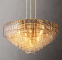 WOMO Ribbed Clear Glass Tiered Chandelier - Sirene