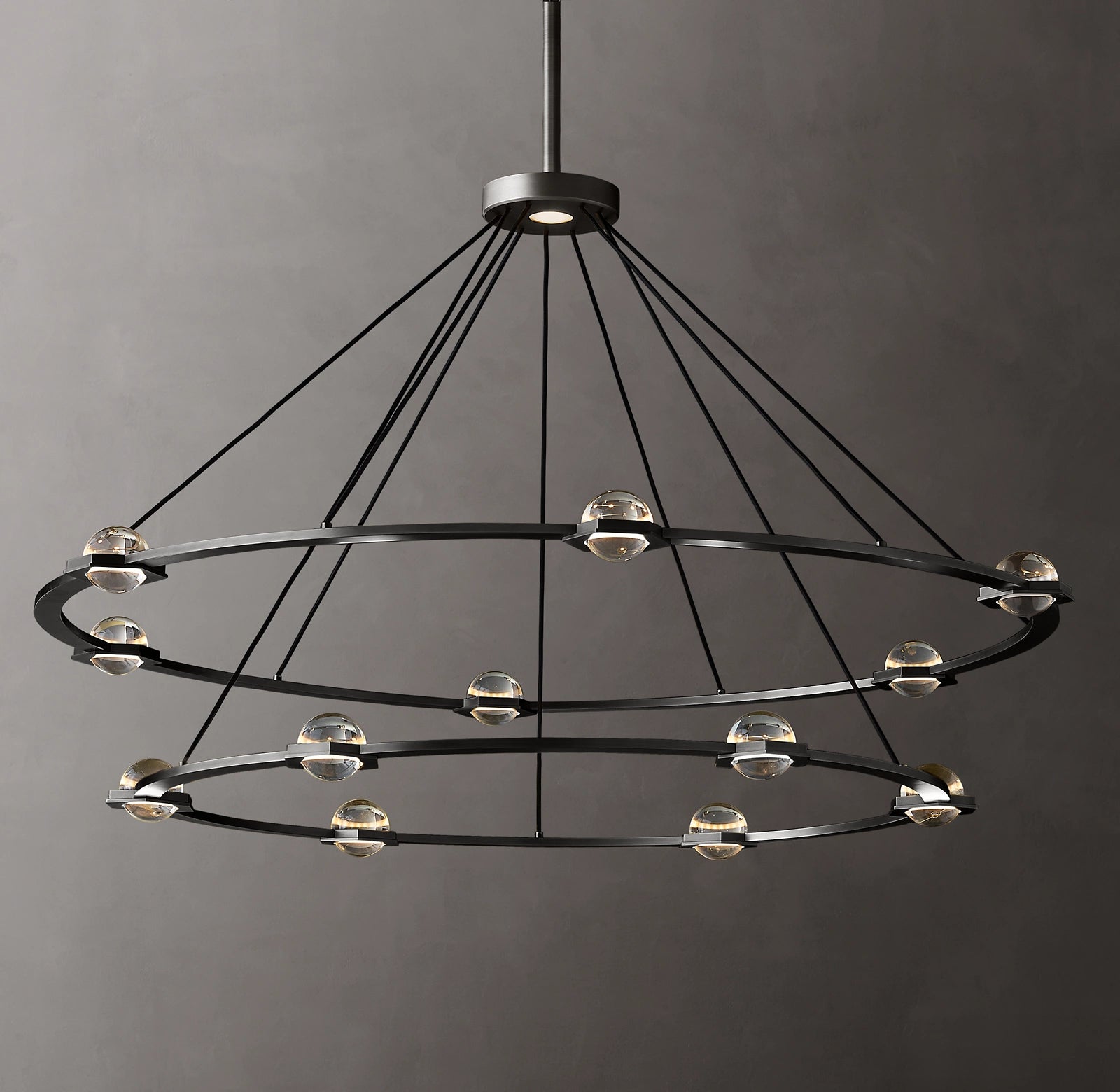 WOMO Globe Crystal Tiered Ring Chandelier - Eclatant