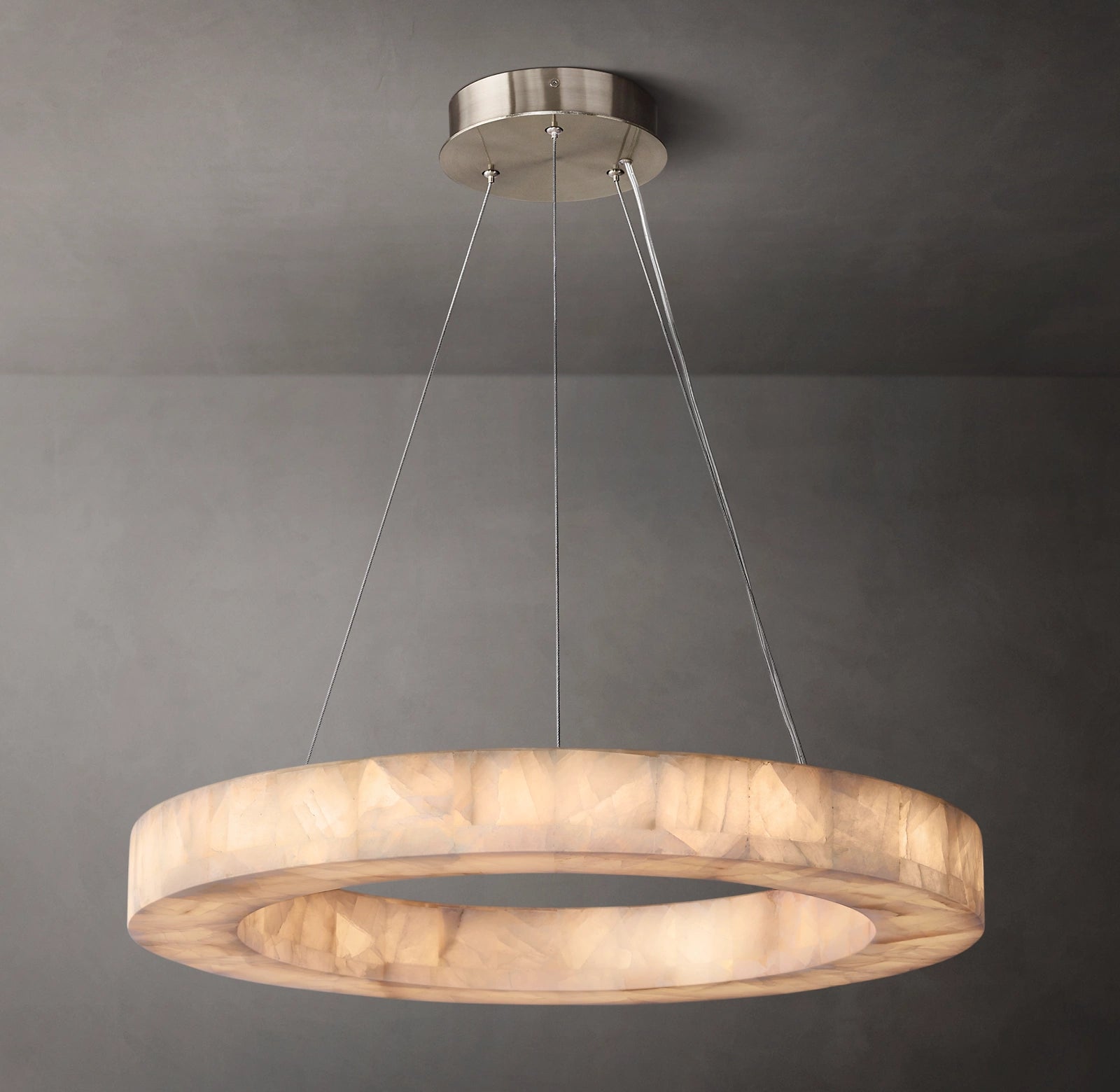WOMO Lueur Round Alabaster Chandelier - Rivage