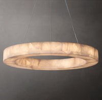 WOMO Lueur Round Alabaster Chandelier - Rivage