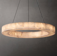 WOMO Lueur Round Alabaster Chandelier - Rivage