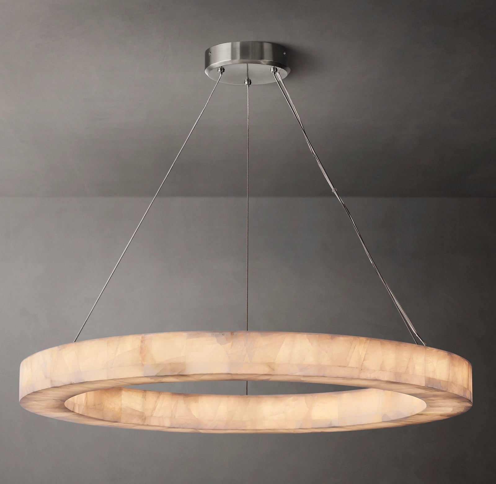 WOMO Lueur Round Alabaster Chandelier - Rivage
