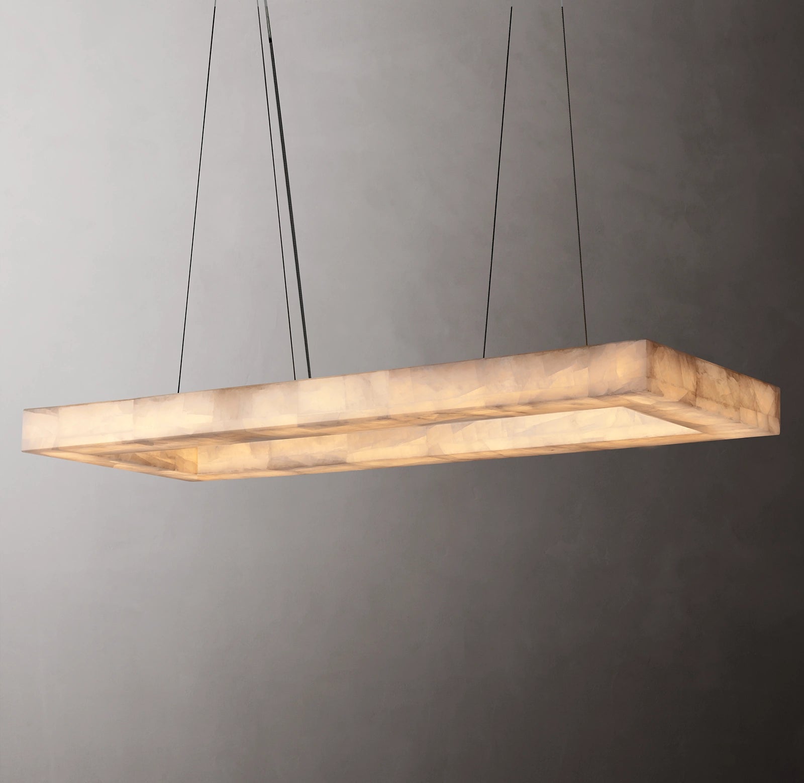 WOMO Lueur Rectangular Alabaster Chandelier - Rivage
