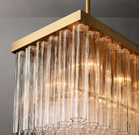 WOMO Tronchi Glass Rectangular Chandelier - Cielo