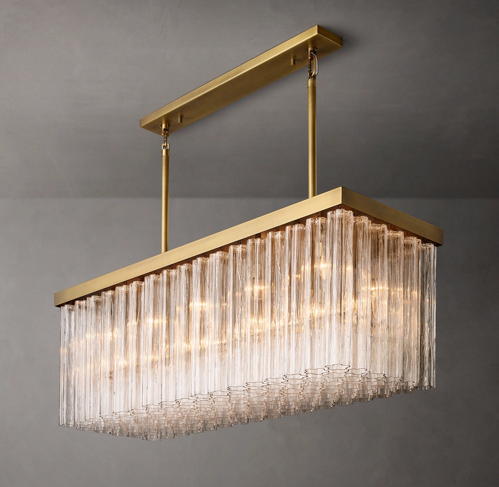 WOMO Tronchi Glass Rectangular Chandelier - Cielo