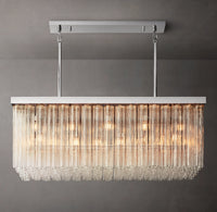 WOMO Tronchi Glass Rectangular Chandelier - Cielo