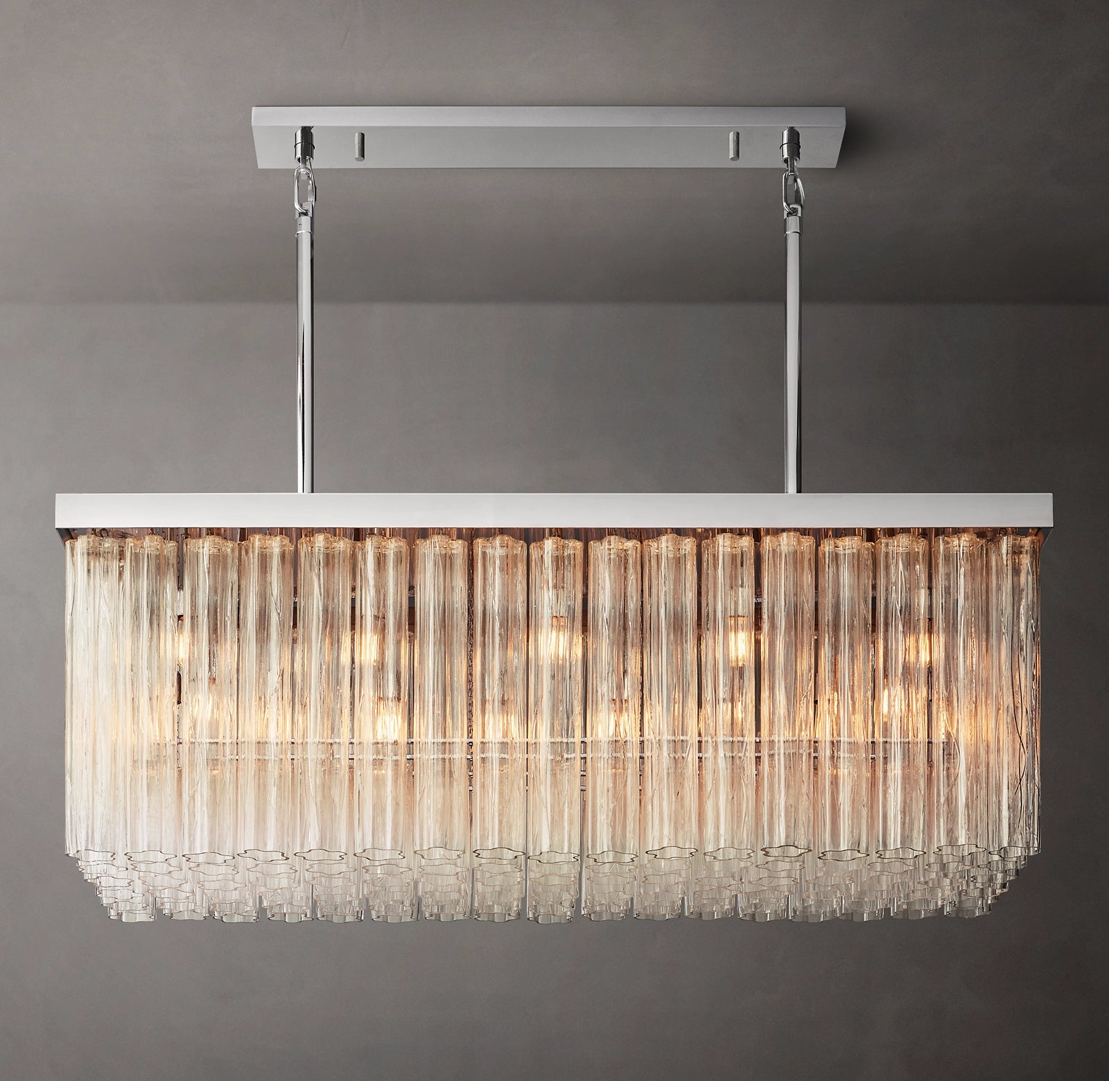 WOMO Tronchi Glass Rectangular Chandelier - Cielo
