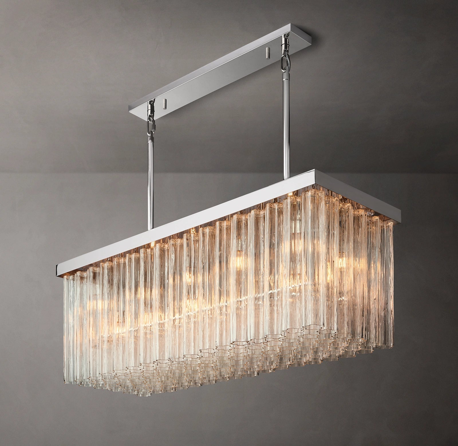 WOMO Tronchi Glass Rectangular Chandelier - Cielo
