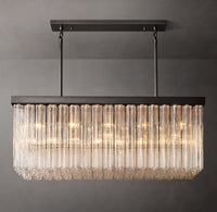 WOMO Tronchi Glass Rectangular Chandelier - Cielo