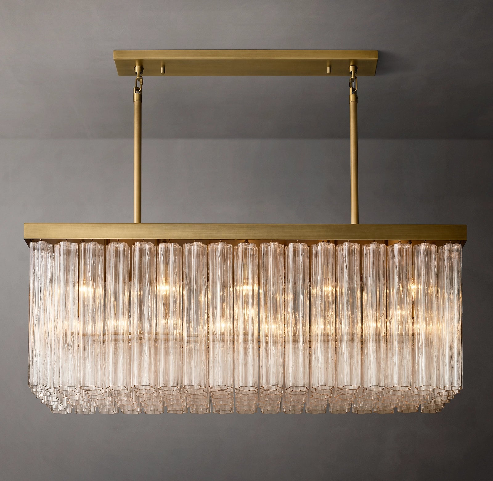 WOMO Tronchi Glass Rectangular Chandelier - Cielo
