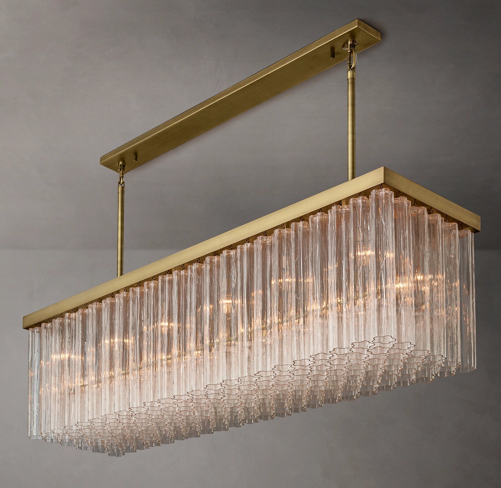 WOMO Tronchi Glass Rectangular Chandelier - Cielo