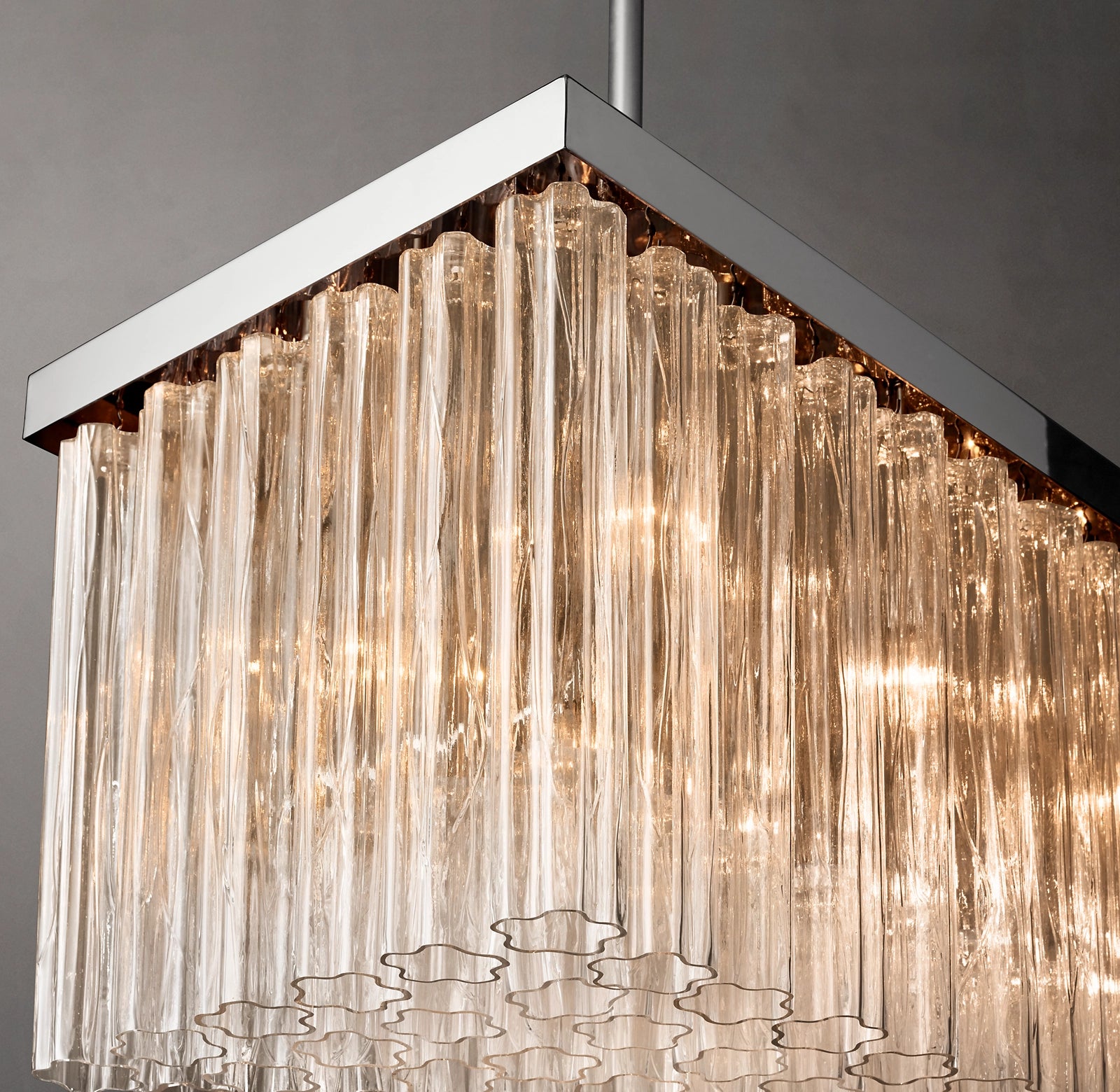 WOMO Tronchi Glass Rectangular Chandelier - Cielo