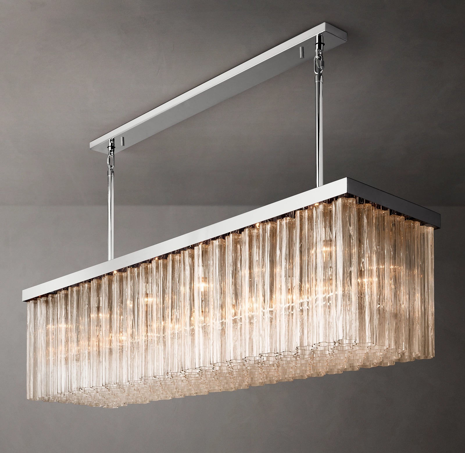 WOMO Tronchi Glass Rectangular Chandelier - Cielo