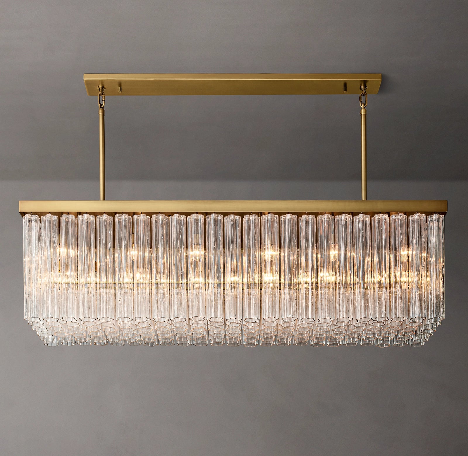 WOMO Tronchi Glass Rectangular Chandelier - Cielo