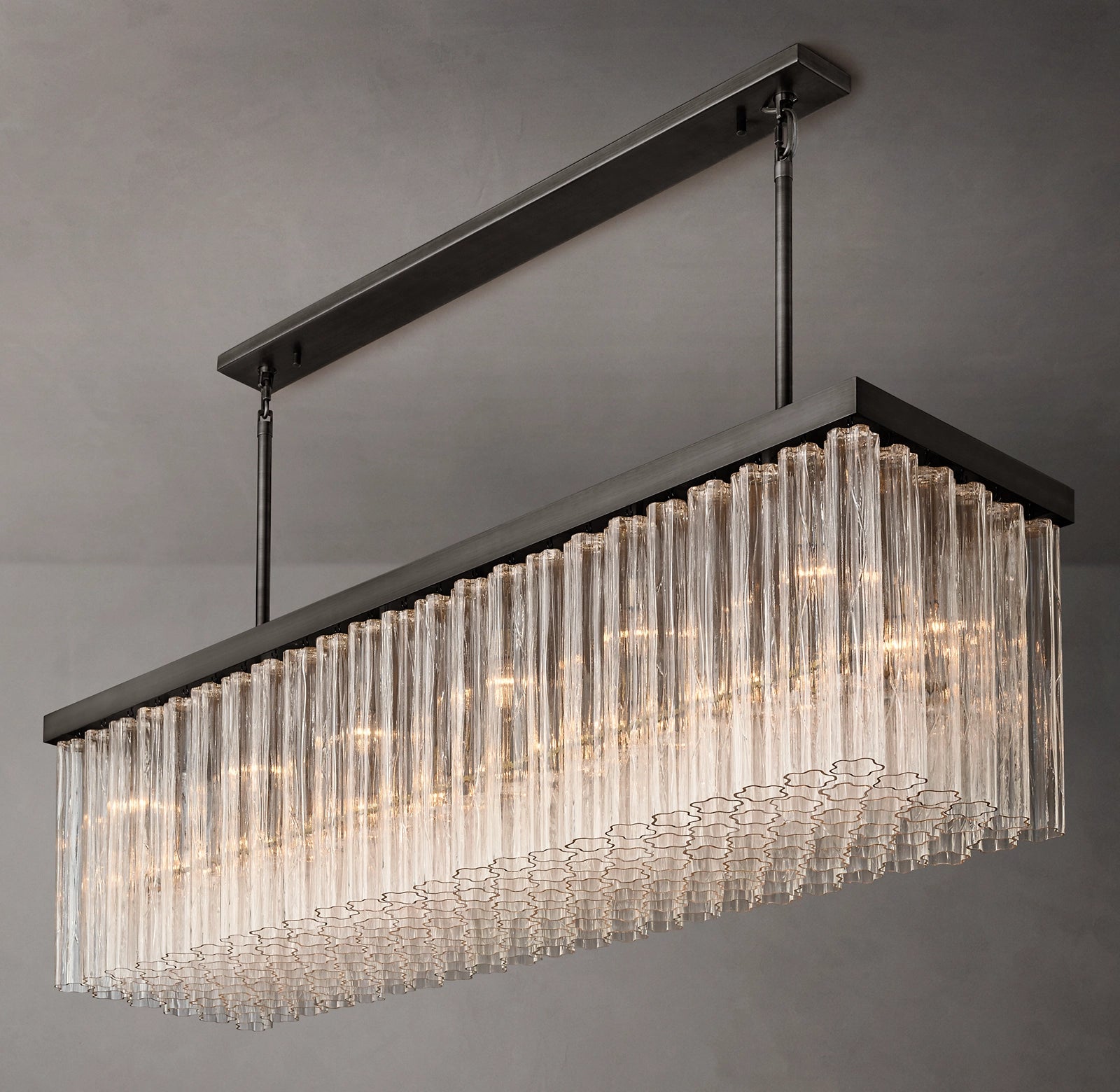 WOMO Tronchi Glass Rectangular Chandelier - Cielo
