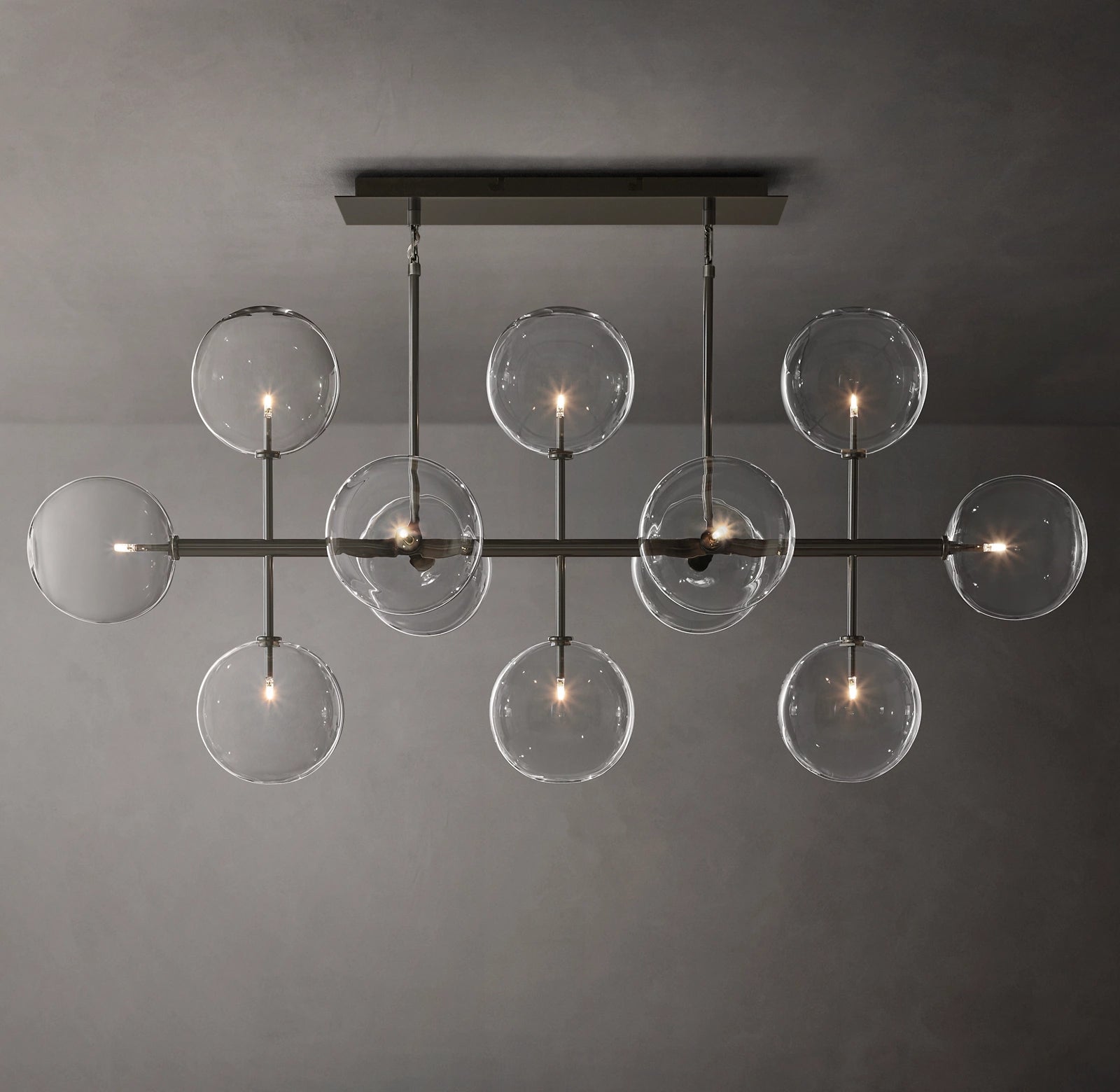 WOMO Linear Sputnik Globe Glass Chandelier - Mobile