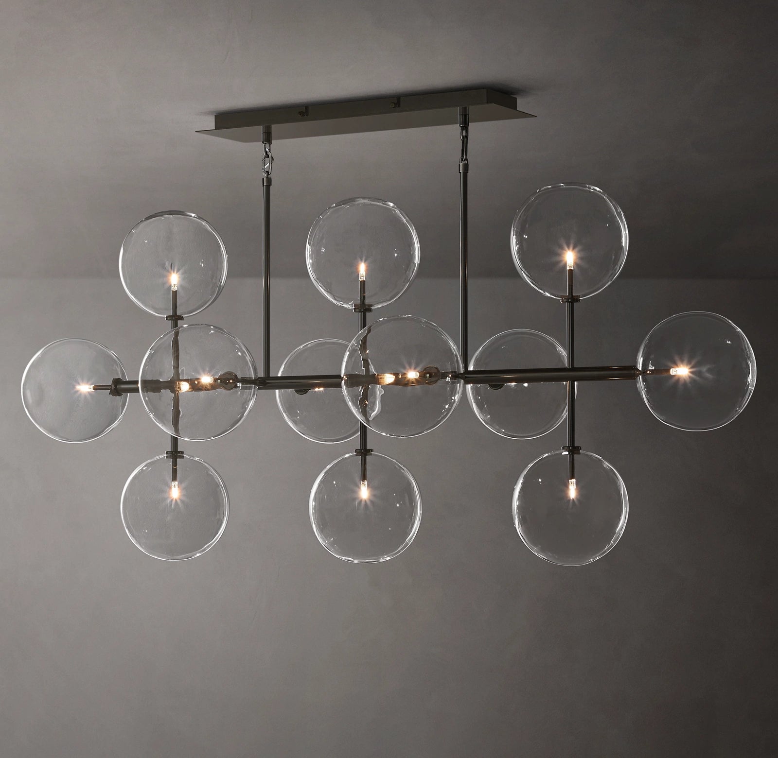 WOMO Linear Sputnik Globe Glass Chandelier - Mobile