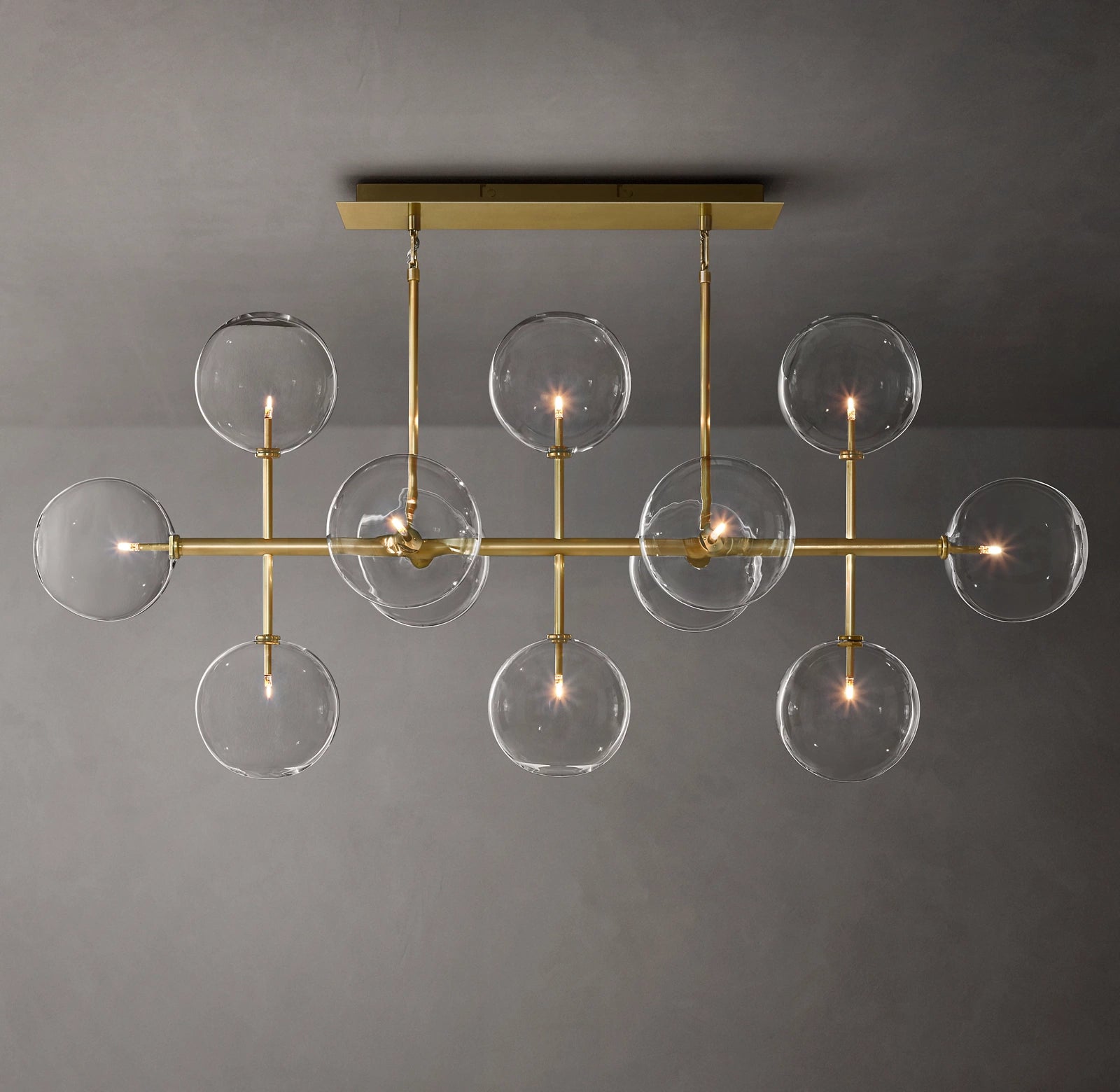 WOMO Linear Sputnik Globe Glass Chandelier - Mobile