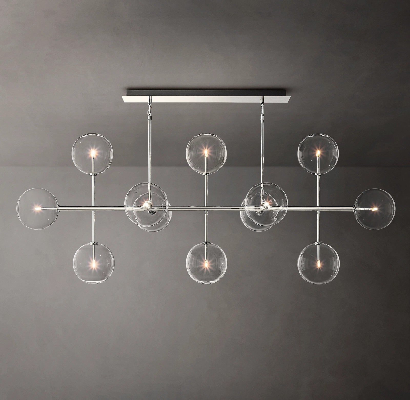 WOMO Linear Sputnik Globe Glass Chandelier - Mobile