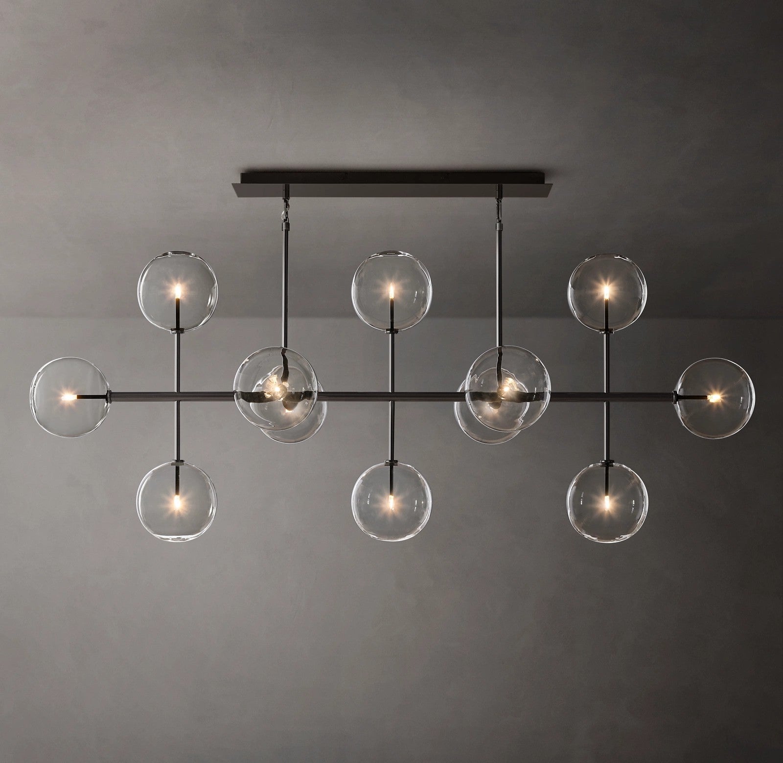 WOMO Linear Sputnik Globe Glass Chandelier - Mobile