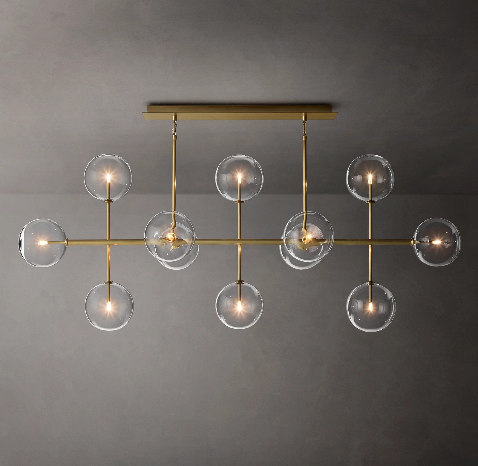 WOMO Linear Sputnik Globe Glass Chandelier - Mobile