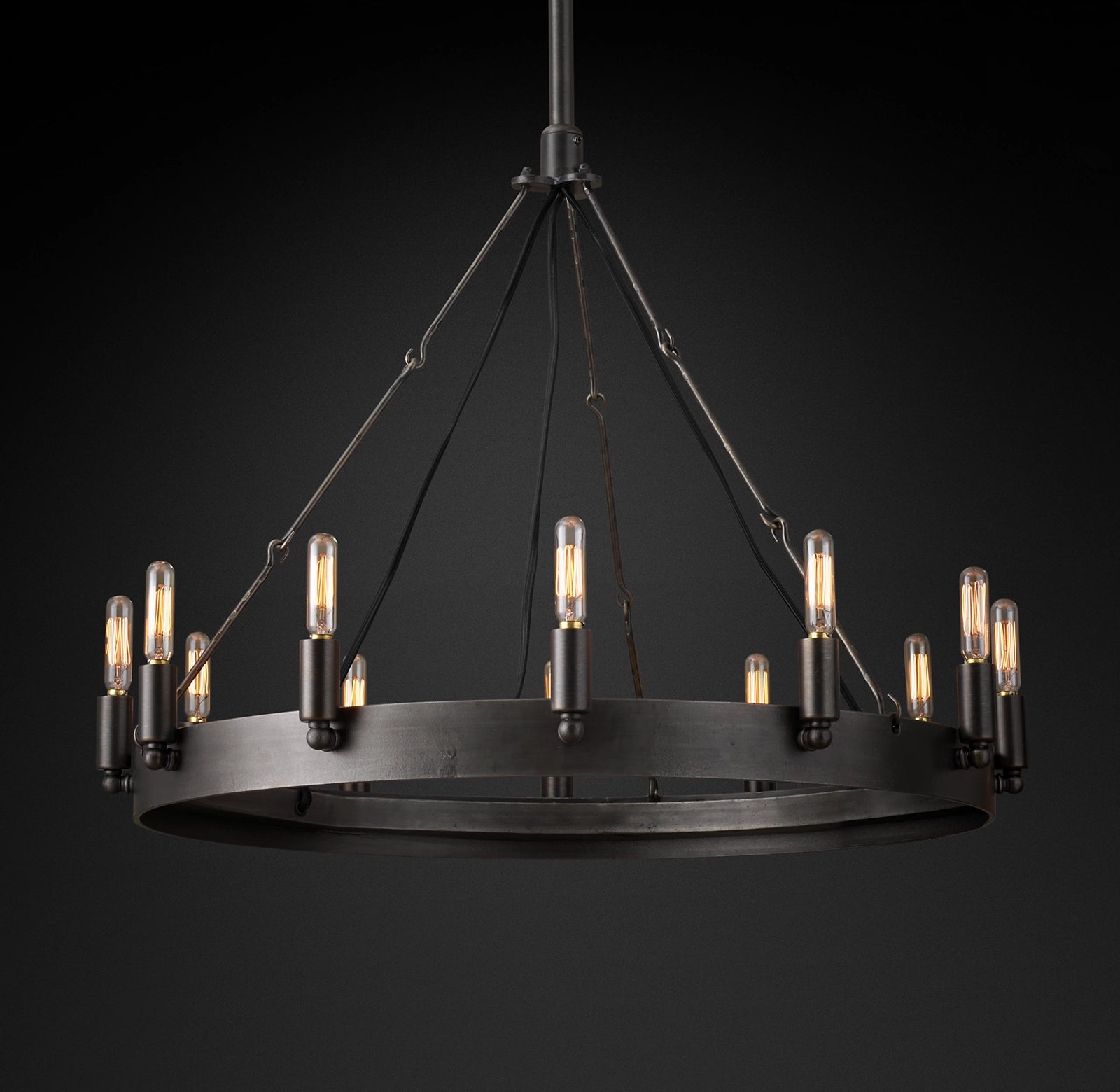 WOMO Vintage Filament Bent Tip Candle Round Chandelier - Camino