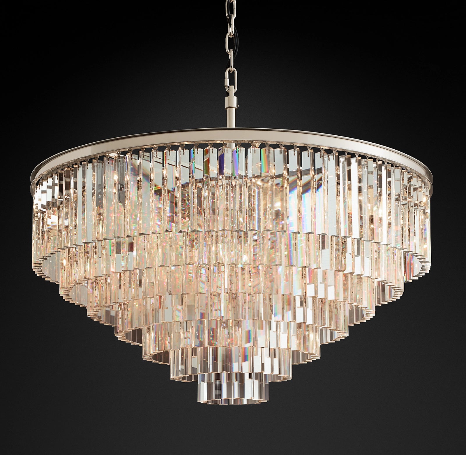 WOMO Crystal Prism Tiered Chandelier - Odeon