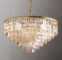 WOMO Crystal Prism Tiered Chandelier - Odeon