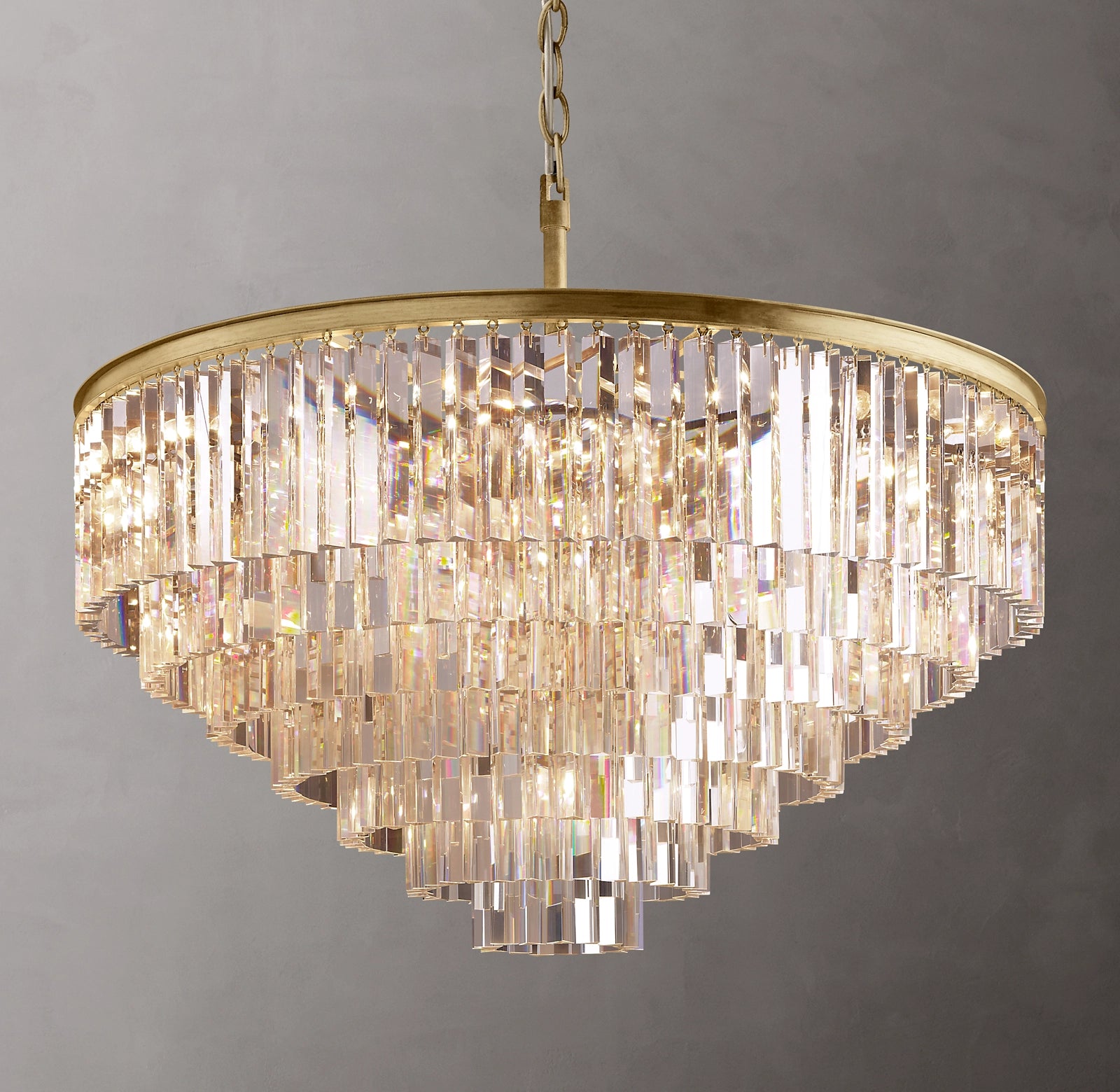 WOMO Crystal Prism Tiered Chandelier - Odeon