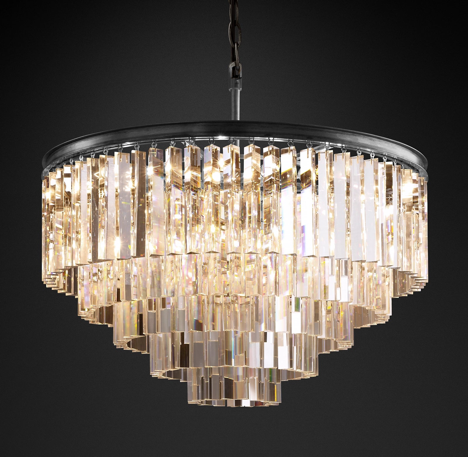 WOMO Crystal Prism Tiered Chandelier - Odeon