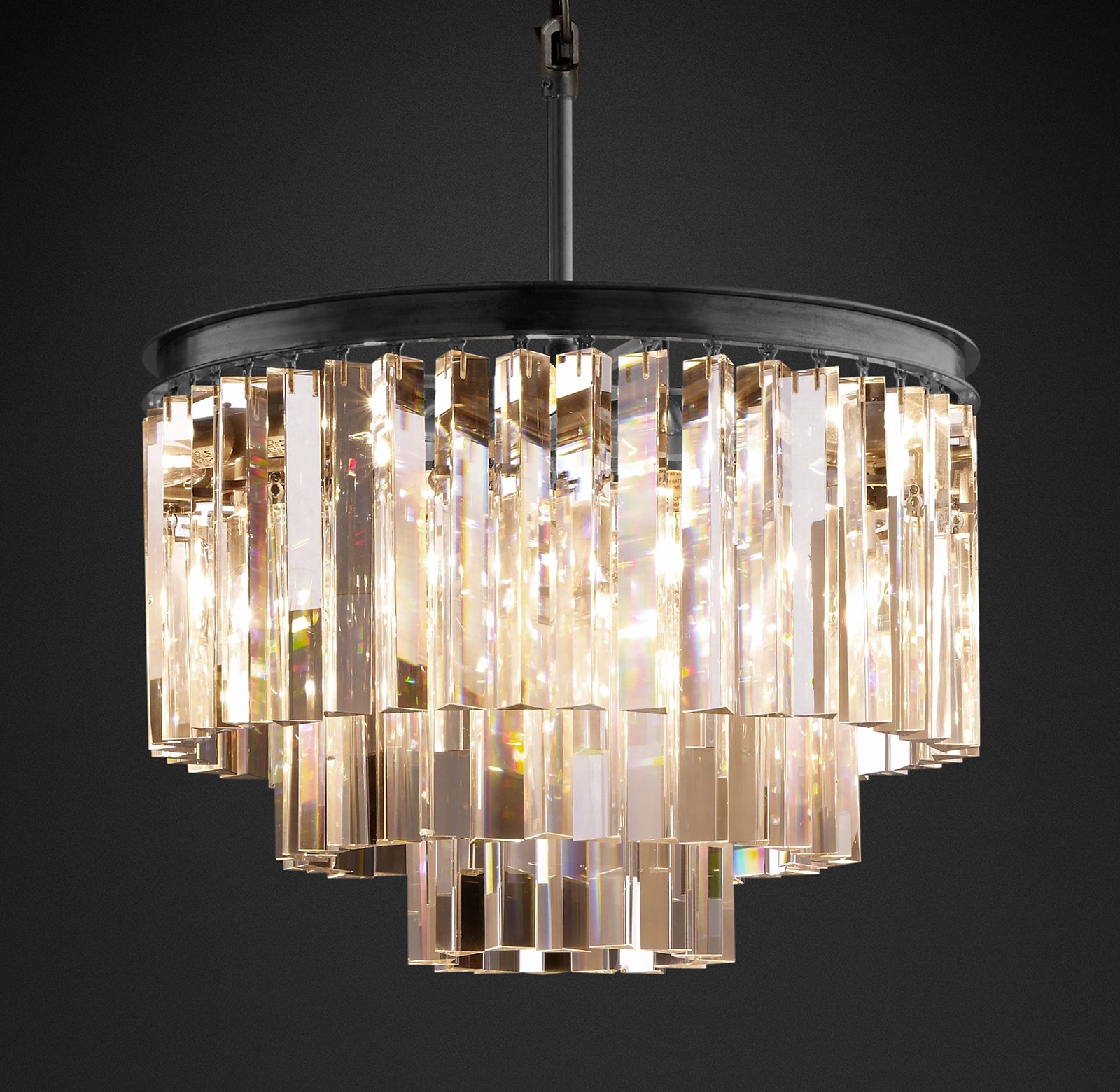 WOMO Crystal Prism Tiered Chandelier - Odeon