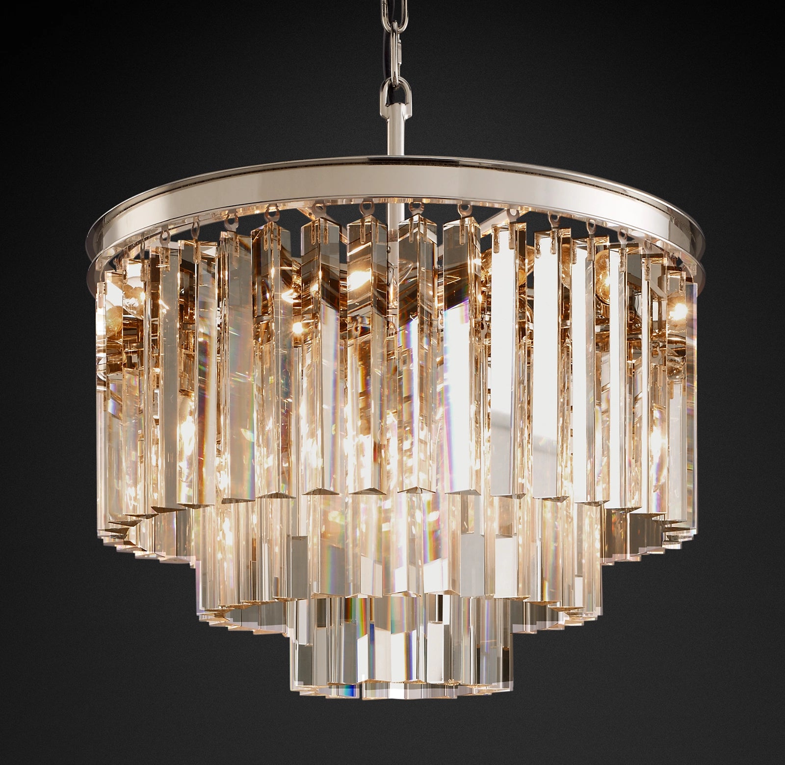 WOMO Crystal Prism Tiered Chandelier - Odeon