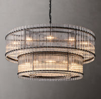 WOMO Ribbed Glass Two-Tier Chandelier - San Marco