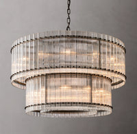 WOMO Ribbed Glass Two-Tier Chandelier - San Marco