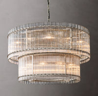 WOMO Ribbed Glass Two-Tier Chandelier - San Marco