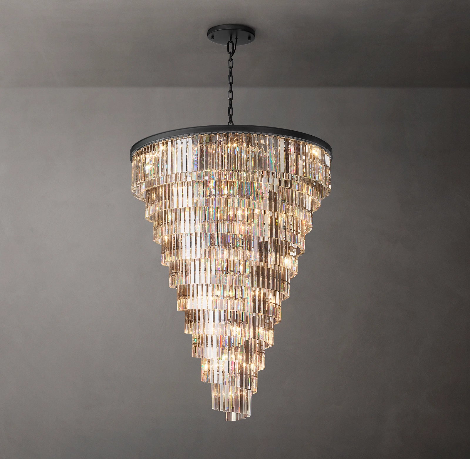 WOMO Crystal Prism Cascading Chandelier - Helix