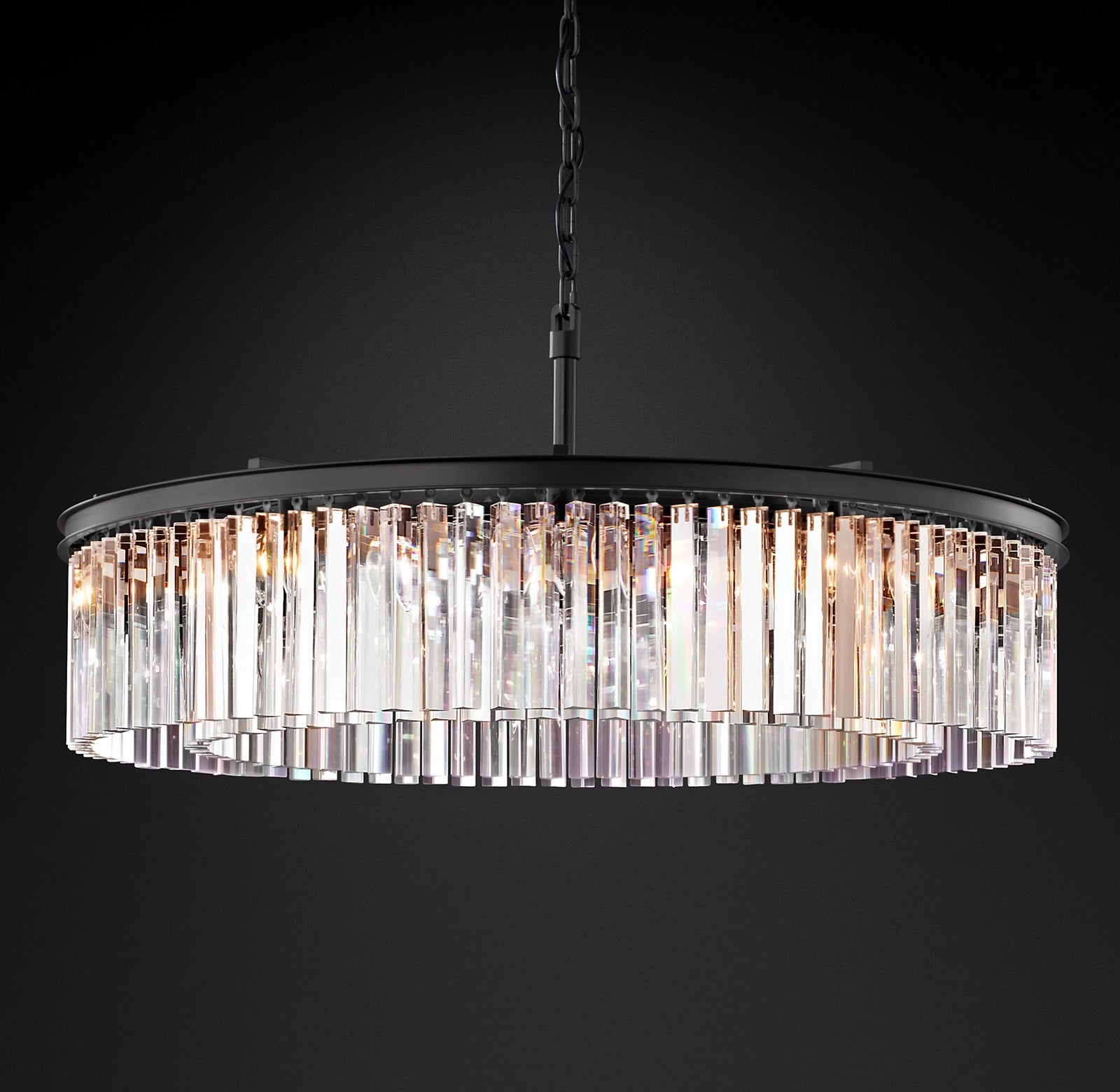 WOMO Crystal Prism Round Chandelier - Rhys