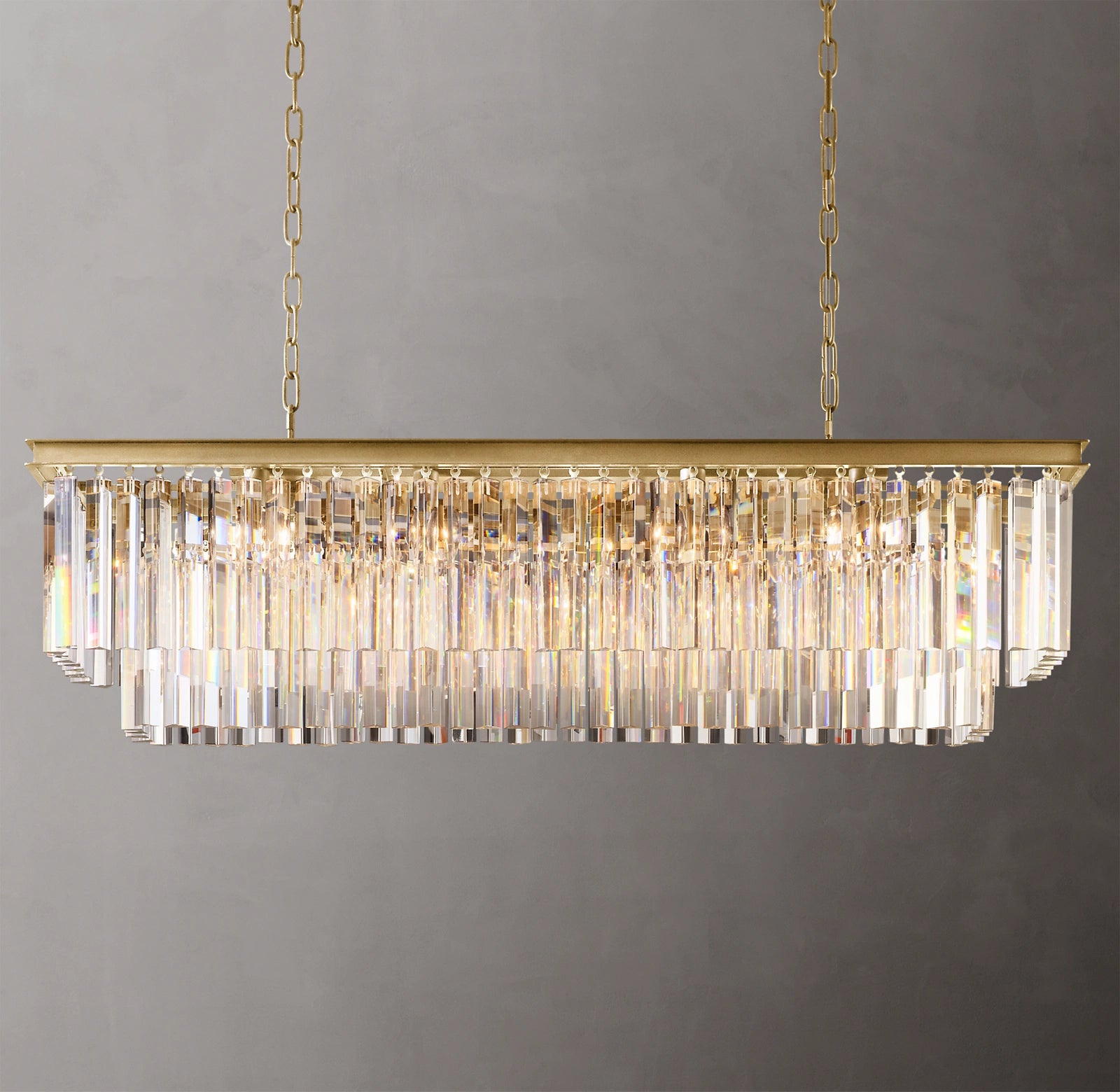 WOMO Crystal Prism Rectangular Chandelier - Odeon
