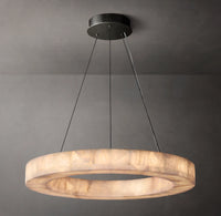 WOMO Lueur Round Alabaster Chandelier - Rivage