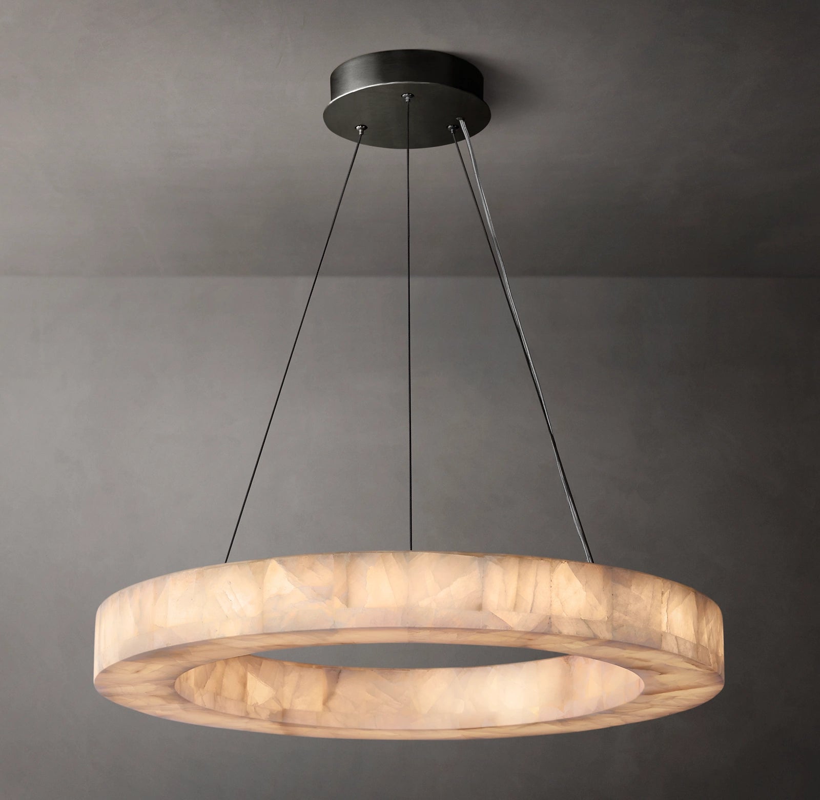 WOMO Lueur Round Alabaster Chandelier - Rivage