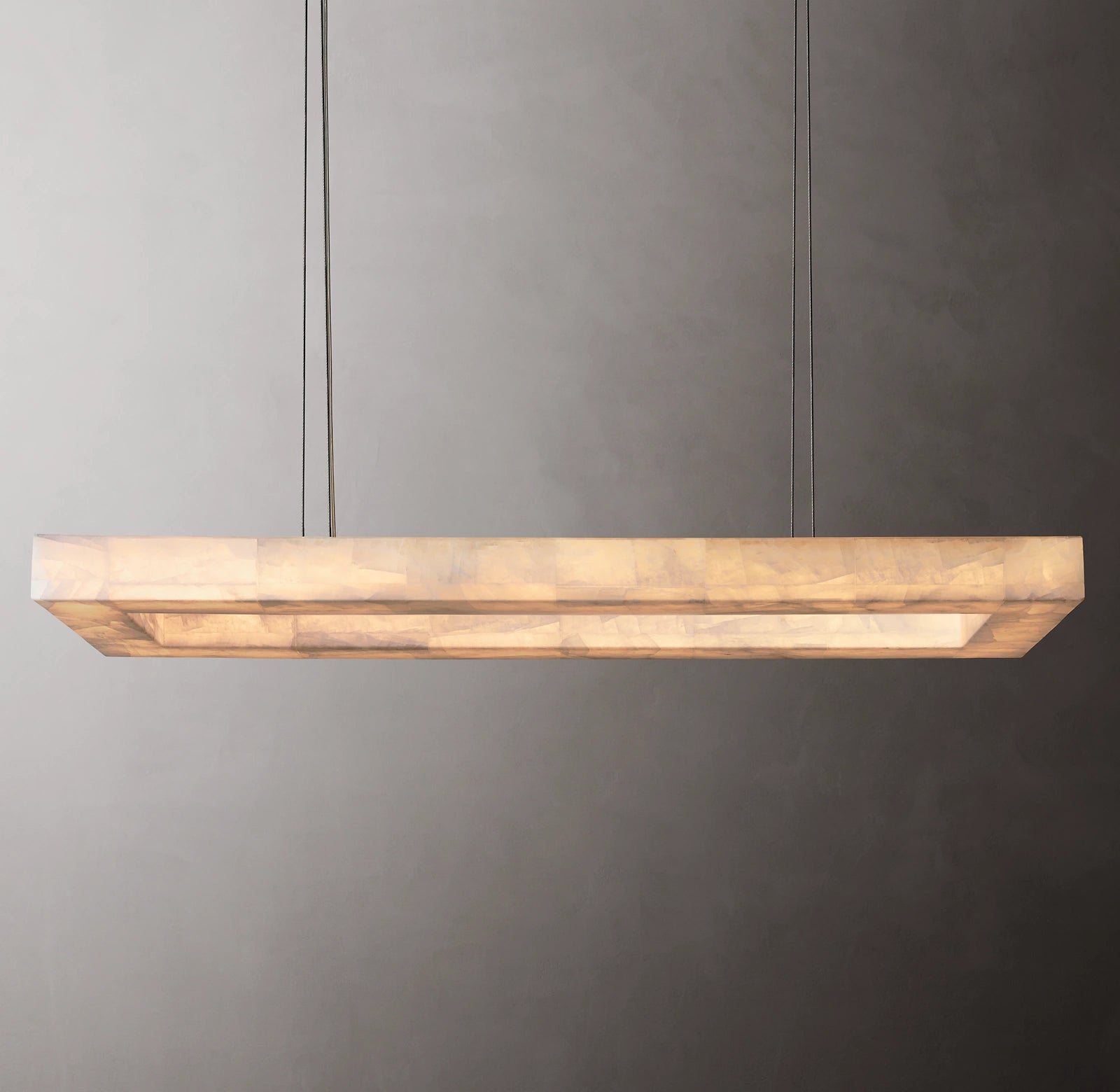 WOMO Lueur Rectangular Alabaster Chandelier - Rivage
