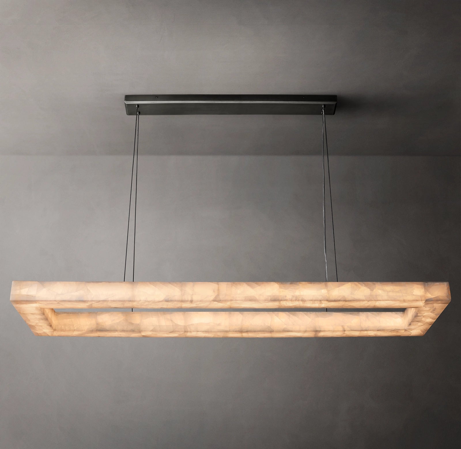 WOMO Lueur Rectangular Alabaster Chandelier - Rivage