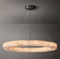 WOMO Lueur Round Alabaster Chandelier - Rivage